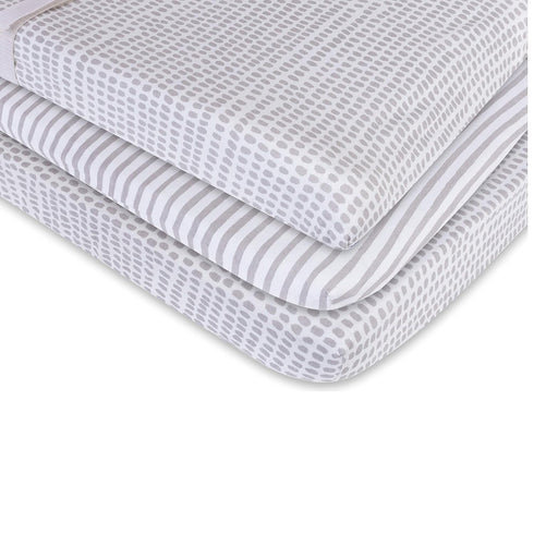 2 Pack 100% Ely's & Co. Waterproof Changing Pad Covers | Cradles Sheets - Jersey Cotton with Waterproof Liner - Neutral