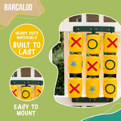 Barcaloo Tic Tac Toe Spinner Activity Panel for Swing Sets, Kids Outdoor Playground Accessories, Yellow 12x19