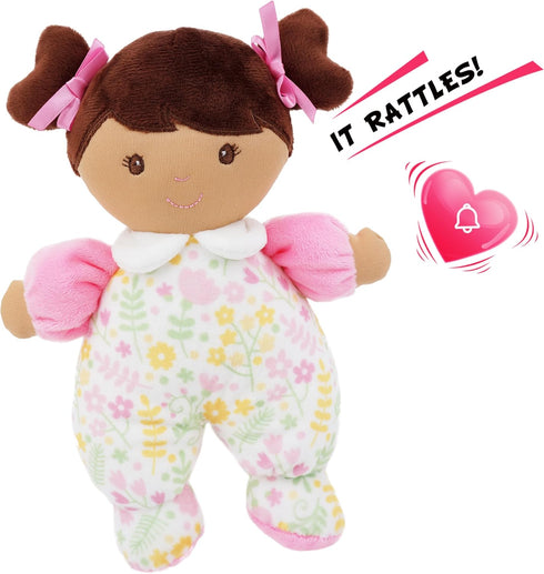 9" June Garden My First Doll Zuri - Soft Plush Baby Doll - Pink Floral Outfit
