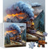 PICKFORU 1000 Sunset Train Book Puzzles for Adults Pieces, Fantasy Nature Landscape Aesthetic Art Jigsaw Puzzles