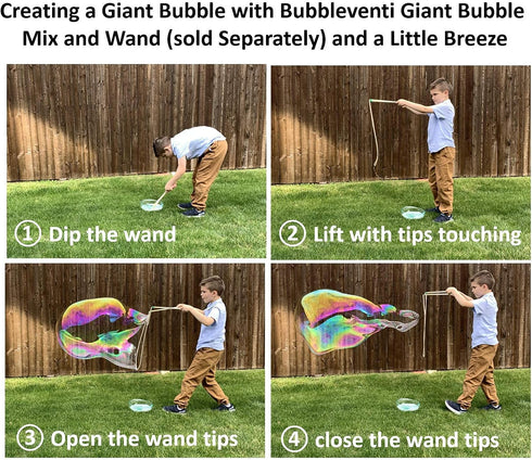 Bubbleventi Giant Bubble Mix, 100% Vegan Non-Toxic Powder Makes 20 Gallons of Premium Bubble Solution
