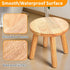 Kifmurase 9 Inch Solid Wood Step Stool for Adults, Multi-Use Wooden Round Stool for Bathroom Playroom Living Room, Four