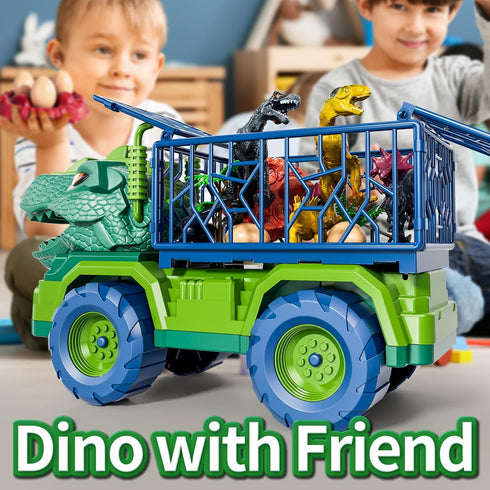 2-4, 3-5 8 2 3 4 5 6 Dinosaur Truck for Kids Dinosaur Action Figure Toys for Toddler with Dinosaur Figures, Play Mat