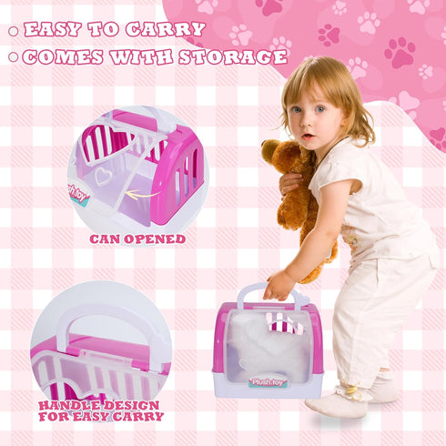 DWMTGS Sets Set 3 4 5 6 Doctor Kit for Girls -Vet Play for Kids, Pretend Play Doctor with Pet Cage and Kitten Toy