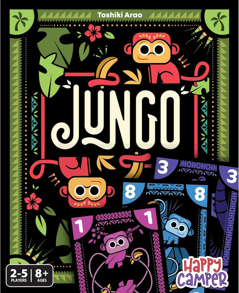 2-5 8+ Happy Camper - Jungo | A Simple Card Game of Not-so-Simple Choices | Perfect for Travel, Camping, Family Game