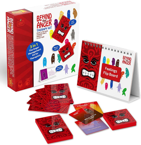 Behind the Anger Therapy Kit - Anger Management Games for Kids and Teens, Therapeutic Tools for Professionals.