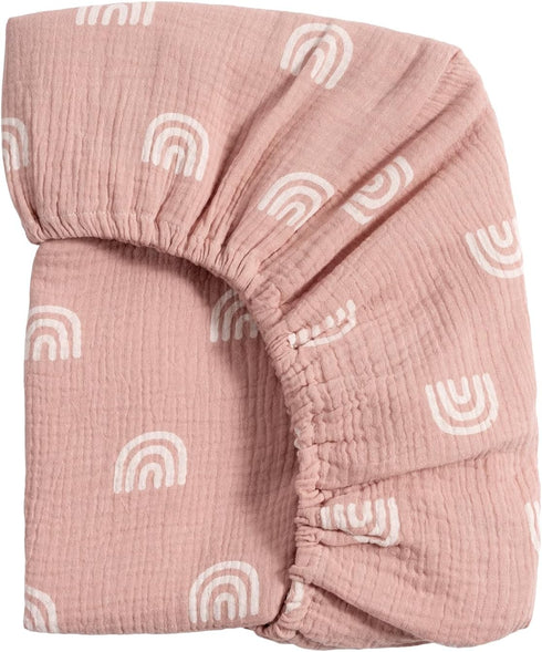 Meracorallo Muslin Mini Crib Sheet, Pack n Play Fitted Sheet, Soft and