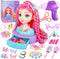 Kryonixty 4-in-1 Doll Head for Hair Styling Kids-9Inch,41pcs Hair Salon Toys Makeup Kit