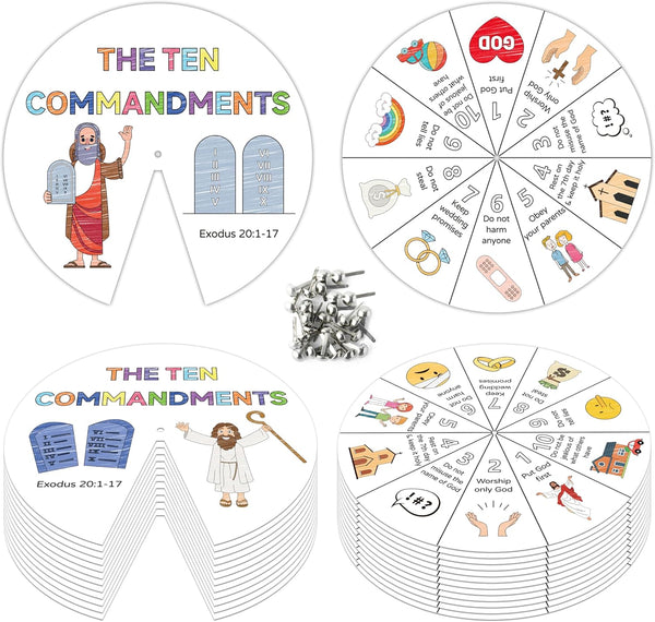 COcnny Ten Commandments Coloring Craft - 24 Sets Color Your Own Religious