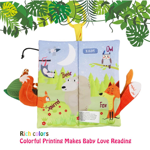 Baby Books 0-6 Months Touch Feel Crinkle Books, Sensory Teething Book for Newborns, Baby Gifts (Jungle Tails)