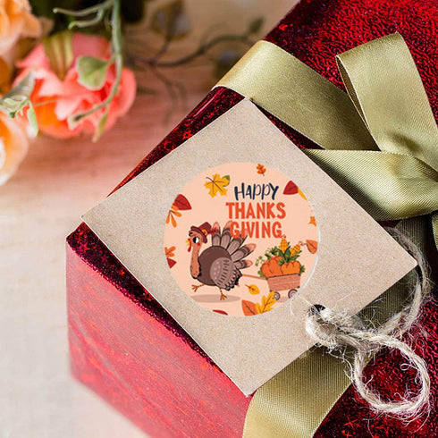 500 Pcs Happy Turkey Theme Thanksgiving Stickers, 1 Inch, 8 Designs for Party Favors and Gift Decoration