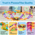 60pc Set 3 PTMR60 PicassoTiles Magnetic Tile Race Car Track STEM Construction Road Kit Building Blocks for Kids