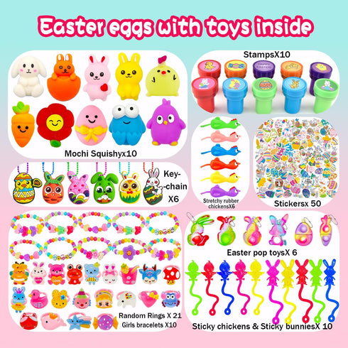 Phaorui 318 100 sets Pcs bulk Easter Egg with toys filled inside for kids, plastic Easter egg stuffed with toys self