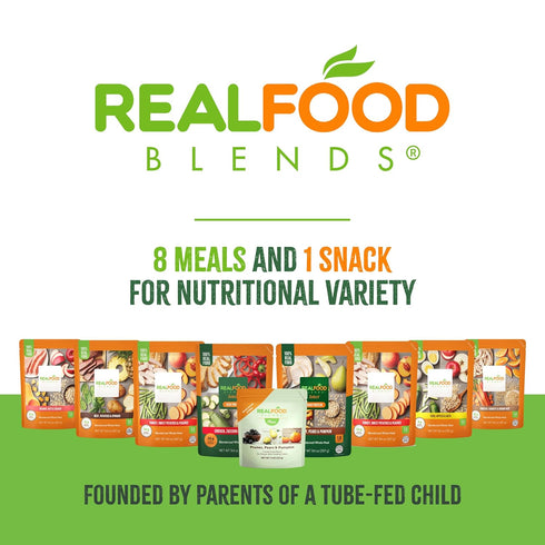 4 oz (Pack 12) Real Food Blends Mini - Prunes, Pears & Pumpkin - Pureed Fruit Snack Blend for Tube Feeding with Fruits