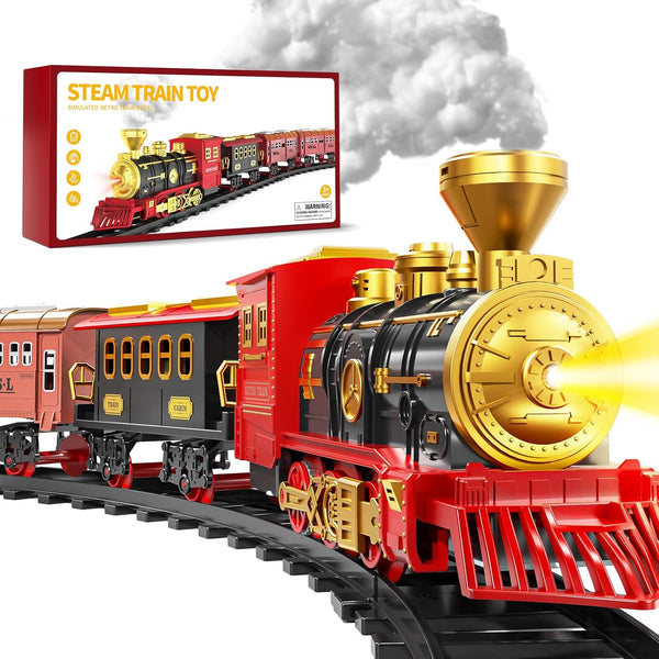 Xelabrion Train Set for Kids 3-5 4-7, Classic Electric Train Toys Set with