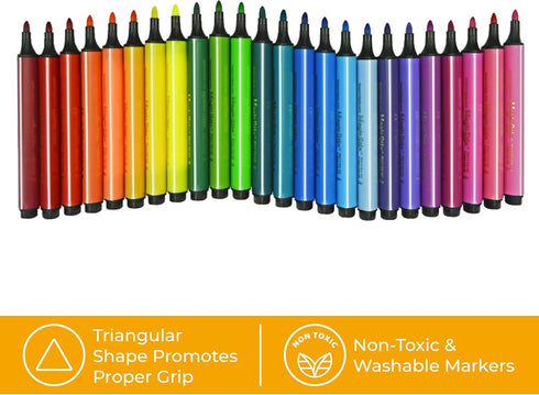 12 TPG-395 The Pencil Grip Magic Tri Stix, Non-Toxic and Washable Markers For Kids, Assorted Markers