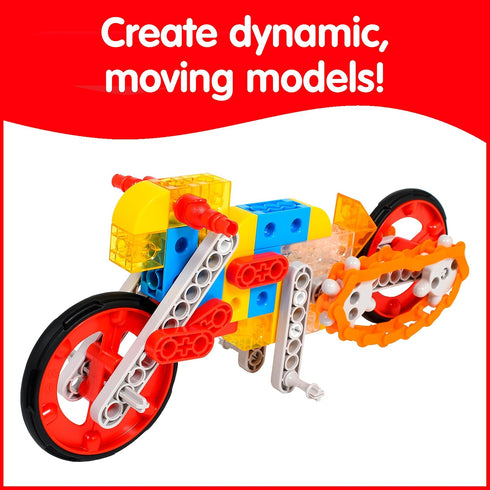 edxeducation My Gears Machine Set, 181 Pieces, Gears Toys for Kids Ages 4-8, Build Rotating Models