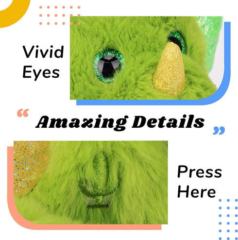 Hopearl Talking Dinosaur Plush Toy, Nodding Electric Interactive Buddy that Repeats What You Say, Green, 8''