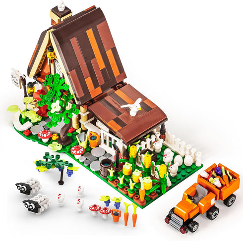 SEMKY City Series Farm House Building Blocks Set with LED Lights, (610Pieces)