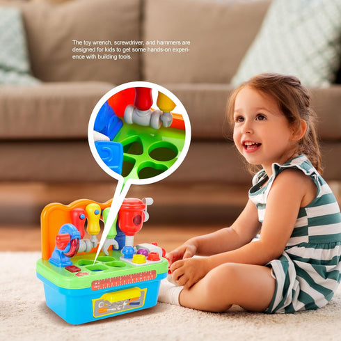 1 1-3, Set Toddler Tool Bench Toys for Year Old Boy, Kids Tool Bench Toys for Toddlers Multifunctional Early Learning