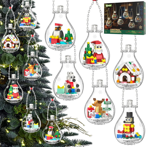 2026 Light-Up Christmas Ornament Building Kit 647 PCS Holiday Building Blocks Set