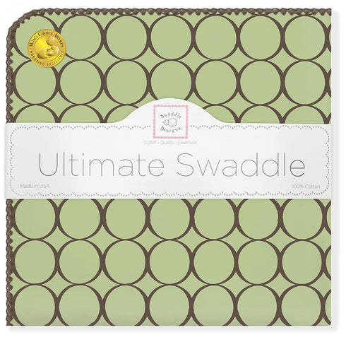 SwaddleDesigns Large Receiving Blanket, Ultimate Swaddle for Baby Boys, Girls, Softest US Cotton Flannel, Brown Mod