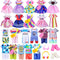 30 PCS Mini 6 Inch Doll Clothes and Accessories, 4 Tops, 4 Pants for Boy Dolls, 5 Dresses, 10 Outfits & Accessories