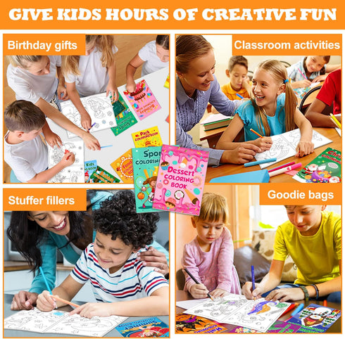 24Pack 4-8, 8-12, 2-4, Summer, Small Coloring Books for Kids Ages Bulk Coloring Books for Kids Ages Kids Birthday Party