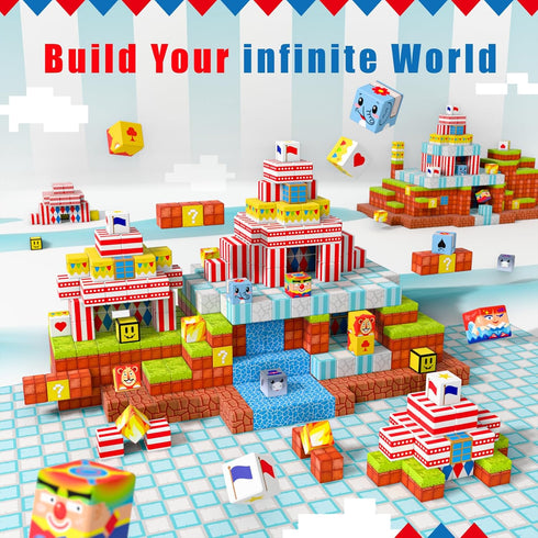 BRISTLIX 200 3+, PCS Magnetic Blocks Magnetic Building Blocks, Magnet Toys for Kids Multicolor STEM Learning Toys