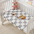 Yagle Mate 3D Cozy 30x40 Inches,Grey Fleece Baby Blanket for Unisex Checkerboard Design, Warm and Fluffy Infant Newborn