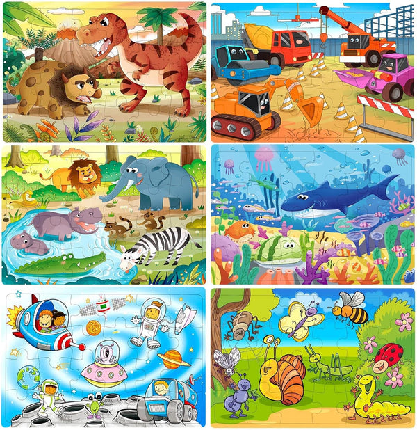 Puzzles for Kids Ages 3-5, 24 Piece Colorful Wooden Puzzles, Educational Toys for Boys and Girls