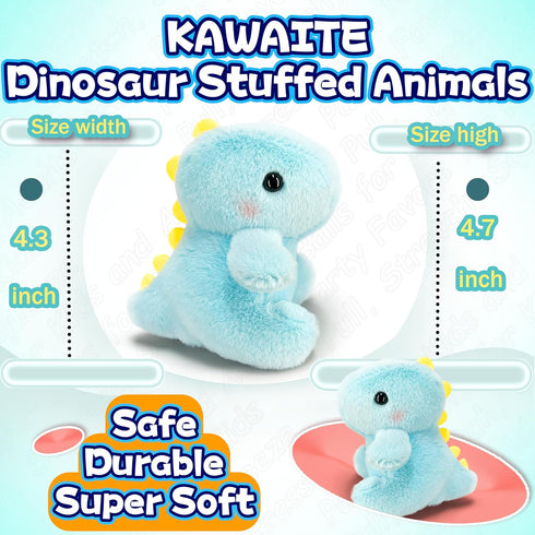 Dinosaur Stuffed Animals for Kids, Mini Plush Toys Key Chain, Cute Fat Dino Stuffed Animal for Gifts (Blue)