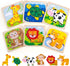Wooden Puzzles for Toddlers Ages 1-3 - Montessori Toys with 6 Animal Patterns, Educational Learning Toys (6 Pack)