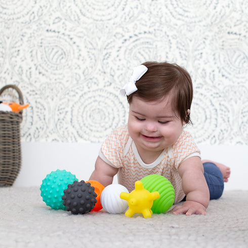 Infantino Textured Multi Ball Set - 6 Piece Toy for Sensory Exploration, Ages 6 Months and Up