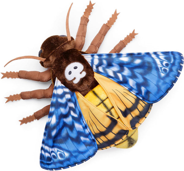 FRANKIEZHOU Simulation Death's Head Hawk Moth Stuffed Animal, Blue 25" Lifelike Plush Toy for Kids