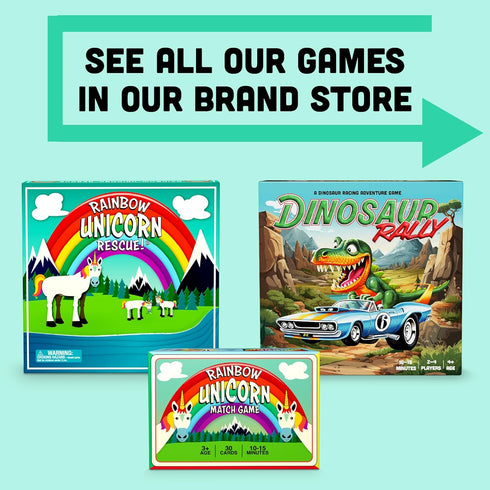 Dinosaur Rally Card & Dice Game by Raincorn Games - Kids Board Games for Ages 4+, Family Games, Birthday Present