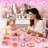 Hohosunlar Set Set 3-8 Tea Party for Little Girls, Princess Tea Time Toy for Toddler, Tin Tea Include Tea Cups Teapot
