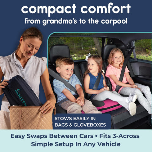 Hiccapop UberBoost Inflatable Booster Car Seat | Blow up Narrow Backless Booster Car Seat for Travel | Portable Booster