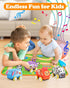 Helsort 1 1-3, 12-18 1st Baby Car Toys for Year Old Boy with Musical Playmat, Animal Sounds and Pull Back Vehicles