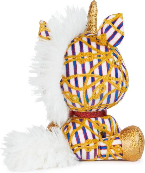 P.Lushes Designer Fashion Pets Natalie Von Corn Premium Unicorn Stuffed Animal, 6”, Gold and Blue