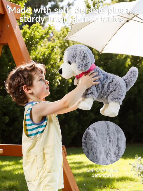 eJog Pup Electronic Interactive Plush Dog, Realistic Robot Puppy Toy, Singing, Walking, Talking, Barking, Tail-Wagging