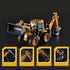 1:50 Gemini&Genius Backhoe Loader Toy for Kids, Heavy Duty Wheeled Excavator Loader Construction Vehicle Toys Scale