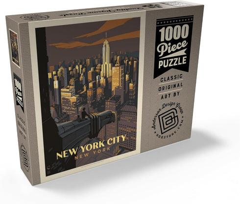 MyPuzzle New York City: Vintage Poster Eagle's View - Premium 1000 Piece Jigsaw Puzzle for Adults