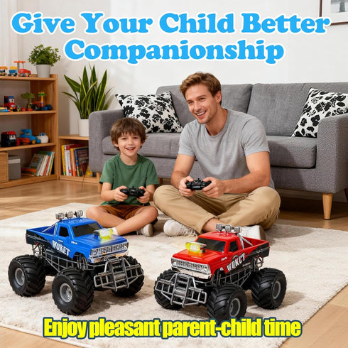 2.4GHz 360 4WD 20+ 70min 8-12 Highspeed entry level red rc monster truck with Light Spray Upright Rotate Monster Trucks