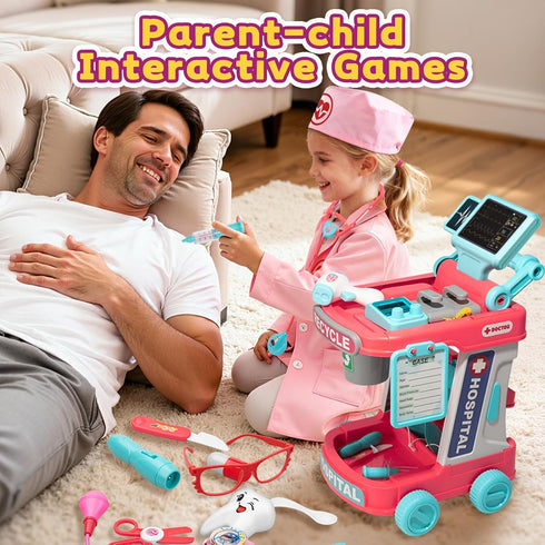 Aowjoy Set 3 4 5 6 7 8 9 Doctor Kit for Toddlers - Pretend Doctor Play for Kids - Role Play Medical Toys with Costume