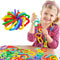 RAINBOW TOYFROG Baby Links Rings, 35 Geometric Linking Chains for Teething and Sensory Development, Infant Toys