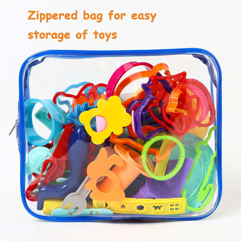 FRIMOONY Dough Tools Set for Kids, 47 PCS Various Animal Molds and Rolling Pins in Random Colors
