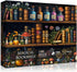 PICKFORU Magic Bookshelf Puzzles for Adults 1000 Pieces, Vintage Book Wildflower Pages Jigsaw