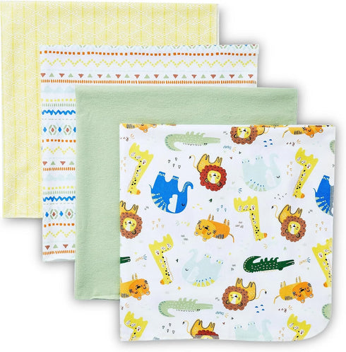 Generic 4-Piece Cotton Flannel Baby Receiving Blankets, Jungle Soft Baby Blankets Unisex, Flannel Receiving Blankets.