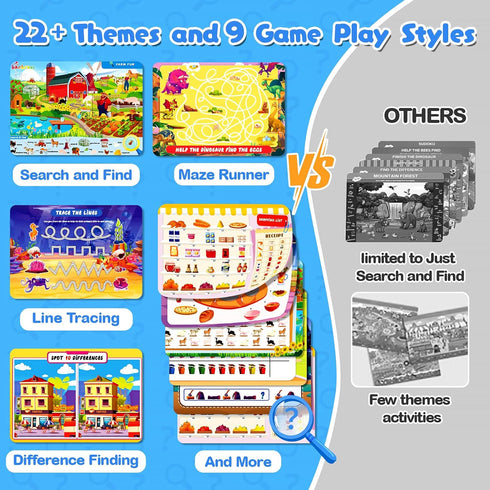 3-8, Baobrava Search and Find Game Books - Preschool Learning Activities for Kids Age Travel Games for or Road Trip Car